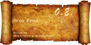 Oros Erna névjegykártya